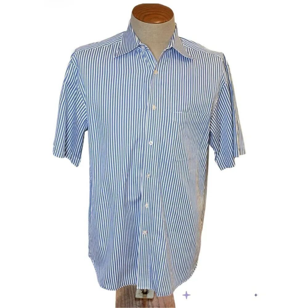 Daniel Cremieux Signature Collection Egyptian Cotton Button Shirt Med Stripe